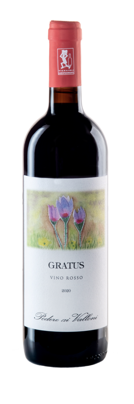 Bottiglia di Vino Rosso bio Gratus 2020 Podere ai Valloni Alto Piemonte